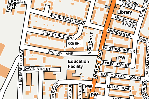 SK5 6HL map - OS OpenMap – Local (Ordnance Survey)