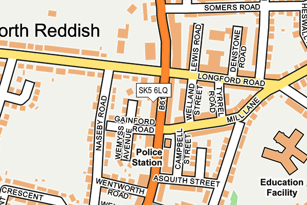 SK5 6LQ map - OS OpenMap – Local (Ordnance Survey) SK5 6LQ map - OS OpenMap – Local (Ordnance Survey)