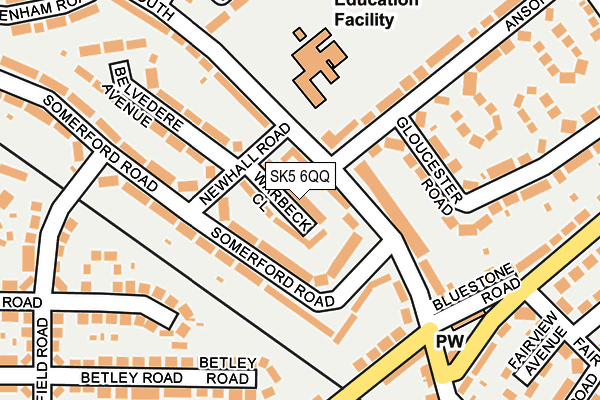 SK5 6QQ map - OS OpenMap – Local (Ordnance Survey)