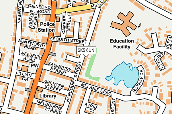 SK5 6UN map - OS OpenMap – Local (Ordnance Survey)