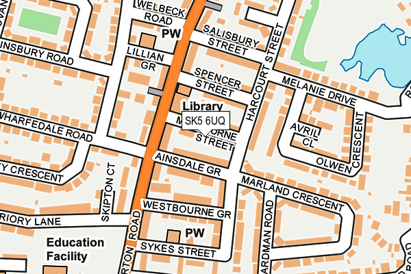 SK5 6UQ map - OS OpenMap – Local (Ordnance Survey)