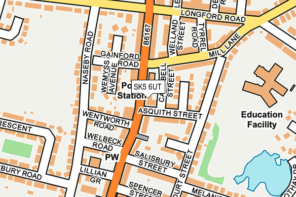 SK5 6UT map - OS OpenMap – Local (Ordnance Survey) SK5 6UT map - OS OpenMap – Local (Ordnance Survey)