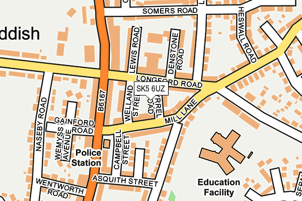 SK5 6UZ map - OS OpenMap – Local (Ordnance Survey) SK5 6UZ map - OS OpenMap – Local (Ordnance Survey)