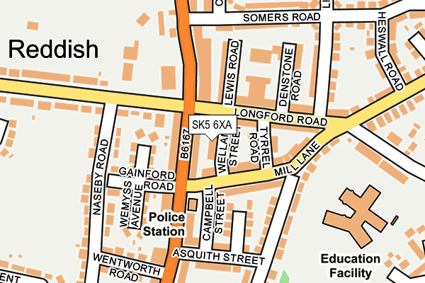 SK5 6XA map - OS OpenMap – Local (Ordnance Survey) SK5 6XA map - OS OpenMap – Local (Ordnance Survey)