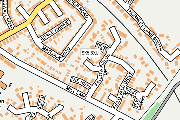 SK5 6XU map - OS OpenMap – Local (Ordnance Survey)