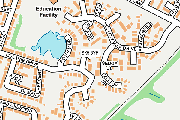 SK5 6YF map - OS OpenMap – Local (Ordnance Survey)