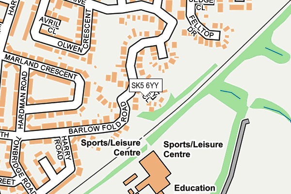 SK5 6YY map - OS OpenMap – Local (Ordnance Survey)