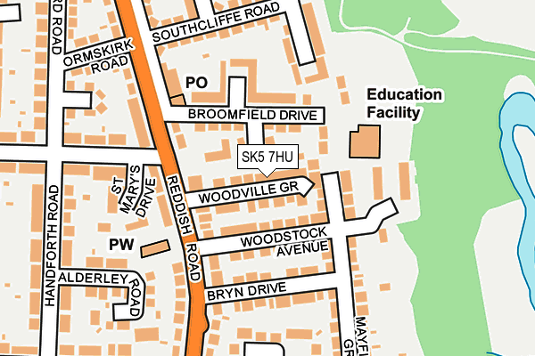 SK5 7HU map - OS OpenMap – Local (Ordnance Survey) SK5 7HU map - OS OpenMap – Local (Ordnance Survey)