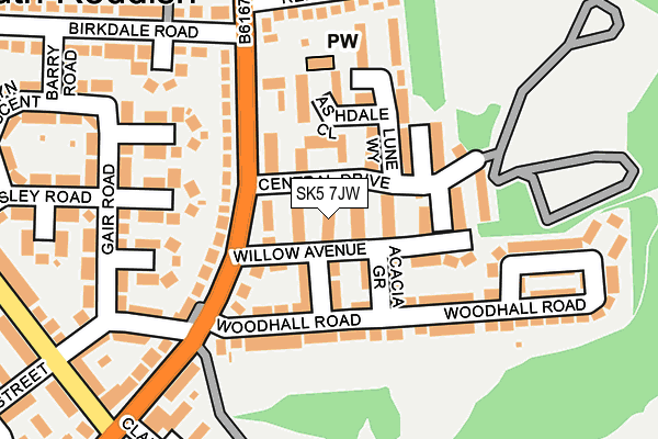SK5 7JW map - OS OpenMap – Local (Ordnance Survey) SK5 7JW map - OS OpenMap – Local (Ordnance Survey)