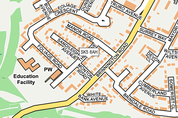 SK5 8AH map - OS OpenMap – Local (Ordnance Survey) SK5 8AH map - OS OpenMap – Local (Ordnance Survey)