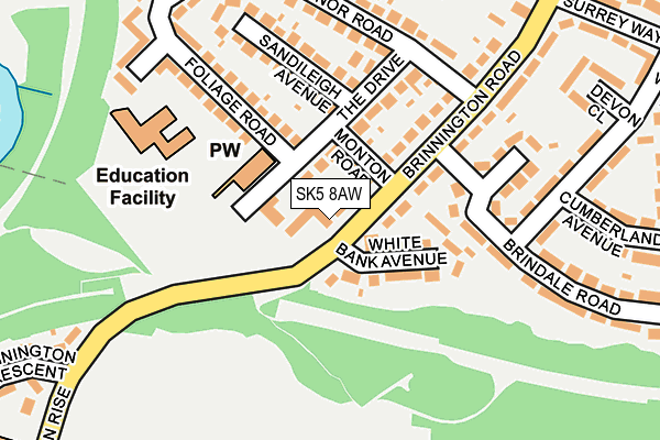 SK5 8AW map - OS OpenMap – Local (Ordnance Survey) SK5 8AW map - OS OpenMap – Local (Ordnance Survey)