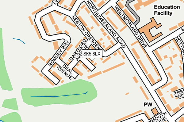 SK5 8LX map - OS OpenMap – Local (Ordnance Survey) SK5 8LX map - OS OpenMap – Local (Ordnance Survey)