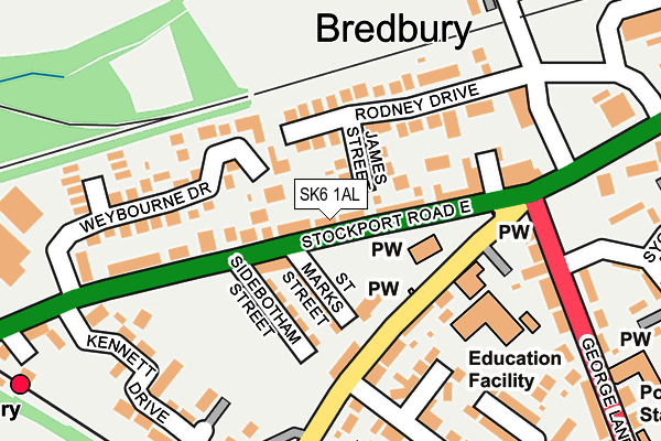 SK6 1AL map - OS OpenMap – Local (Ordnance Survey) SK6 1AL map - OS OpenMap – Local (Ordnance Survey)