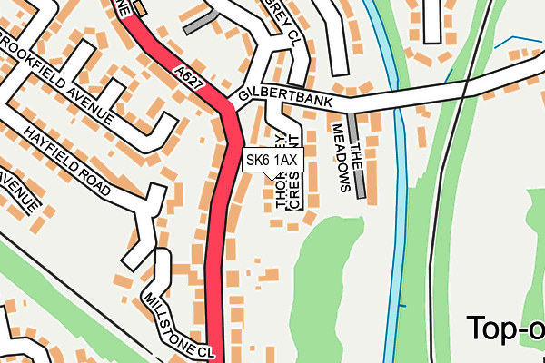 SK6 1AX map - OS OpenMap – Local (Ordnance Survey) SK6 1AX map - OS OpenMap – Local (Ordnance Survey)