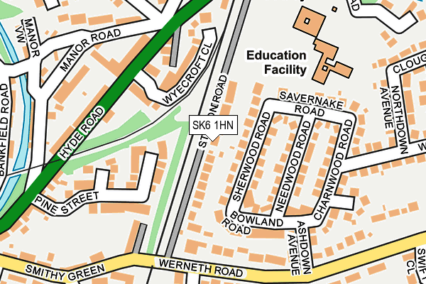 SK6 1HN map - OS OpenMap – Local (Ordnance Survey) SK6 1HN map - OS OpenMap – Local (Ordnance Survey)