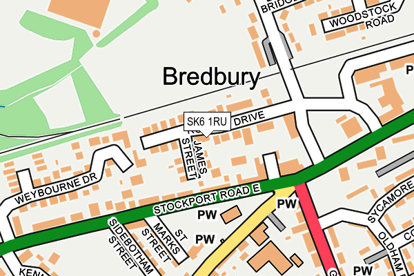 SK6 1RU map - OS OpenMap – Local (Ordnance Survey)
