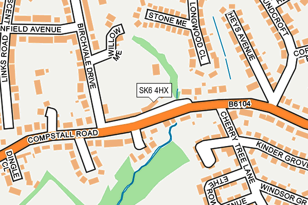 SK6 4HX map - OS OpenMap – Local (Ordnance Survey) SK6 4HX map - OS OpenMap – Local (Ordnance Survey)