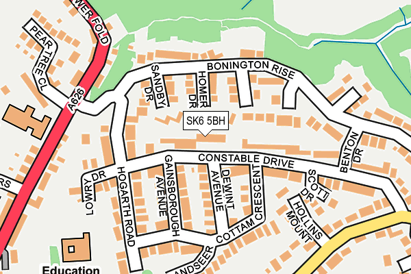 SK6 5BH map - OS OpenMap – Local (Ordnance Survey)