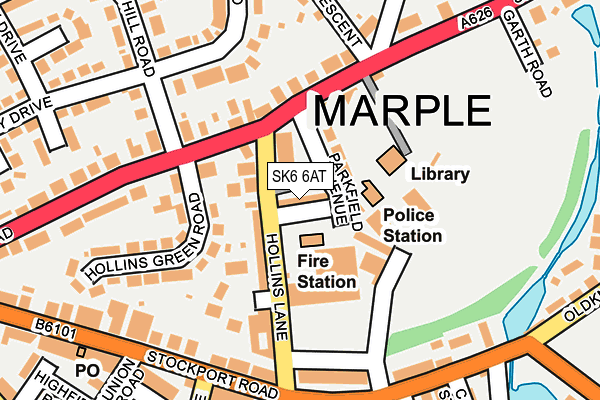 SK6 6AT map - OS OpenMap – Local (Ordnance Survey)