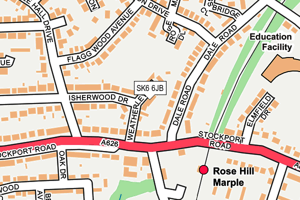 SK6 6JB map - OS OpenMap – Local (Ordnance Survey)
