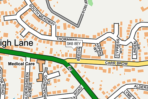 SK6 8EY map - OS OpenMap – Local (Ordnance Survey)