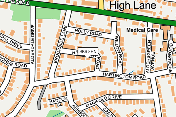 SK6 8HN map - OS OpenMap – Local (Ordnance Survey) SK6 8HN map - OS OpenMap – Local (Ordnance Survey)