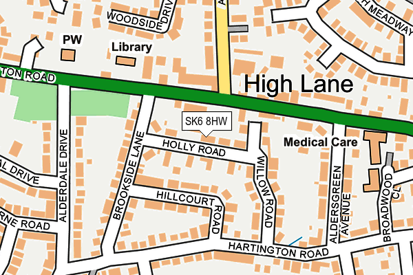 SK6 8HW map - OS OpenMap – Local (Ordnance Survey)