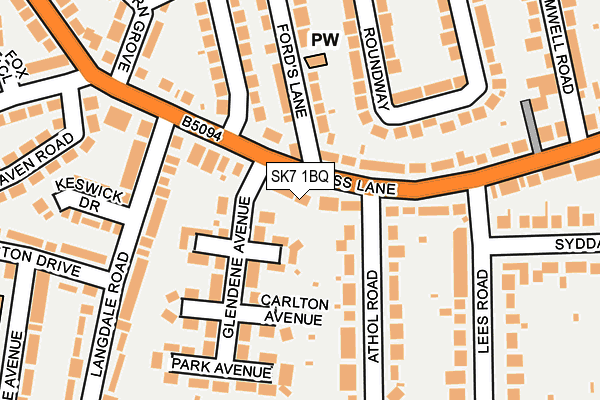 SK7 1BQ map - OS OpenMap – Local (Ordnance Survey) SK7 1BQ map - OS OpenMap – Local (Ordnance Survey)