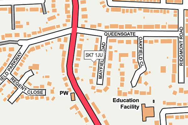 SK7 1JU map - OS OpenMap – Local (Ordnance Survey)