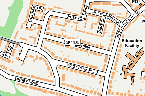 SK7 3JU map - OS OpenMap – Local (Ordnance Survey) SK7 3JU map - OS OpenMap – Local (Ordnance Survey)