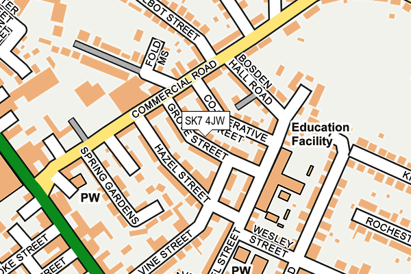 SK7 4JW map - OS OpenMap – Local (Ordnance Survey)