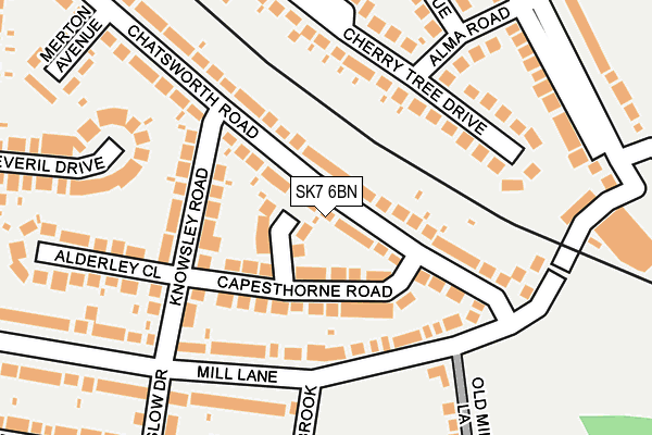 SK7 6BN map - OS OpenMap – Local (Ordnance Survey) SK7 6BN map - OS OpenMap – Local (Ordnance Survey)