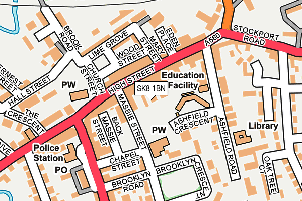 SK8 1BN map - OS OpenMap – Local (Ordnance Survey)