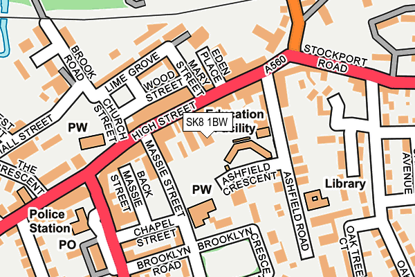SK8 1BW map - OS OpenMap – Local (Ordnance Survey)