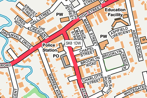 SK8 1DW map - OS OpenMap – Local (Ordnance Survey)