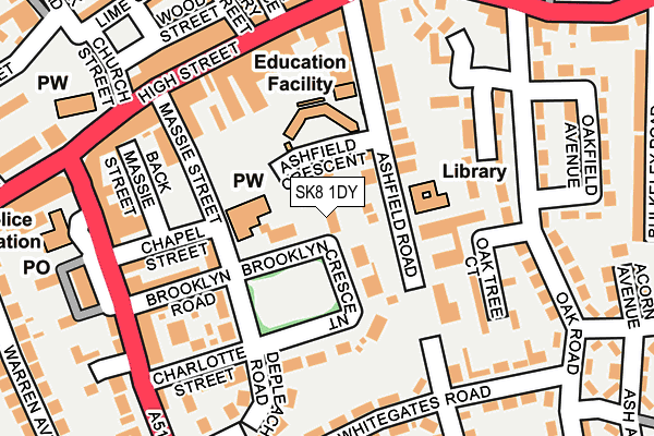 SK8 1DY map - OS OpenMap – Local (Ordnance Survey) SK8 1DY map - OS OpenMap – Local (Ordnance Survey)