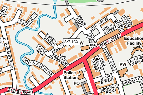 SK8 1GX map - OS OpenMap – Local (Ordnance Survey) SK8 1GX map - OS OpenMap – Local (Ordnance Survey)