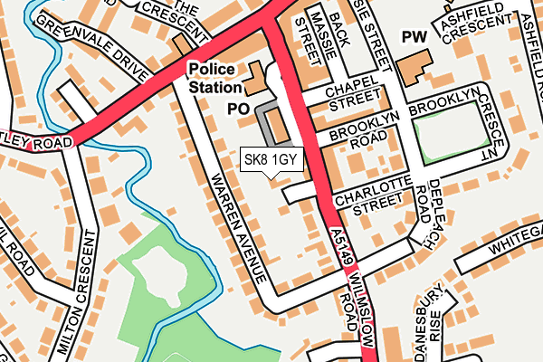 SK8 1GY map - OS OpenMap – Local (Ordnance Survey) SK8 1GY map - OS OpenMap – Local (Ordnance Survey)