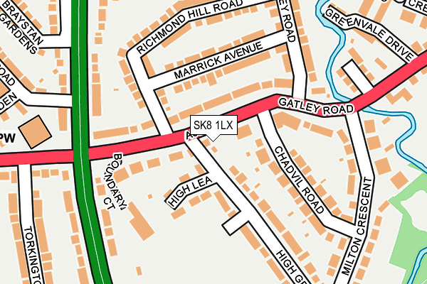 SK8 1LX map - OS OpenMap – Local (Ordnance Survey) SK8 1LX map - OS OpenMap – Local (Ordnance Survey)