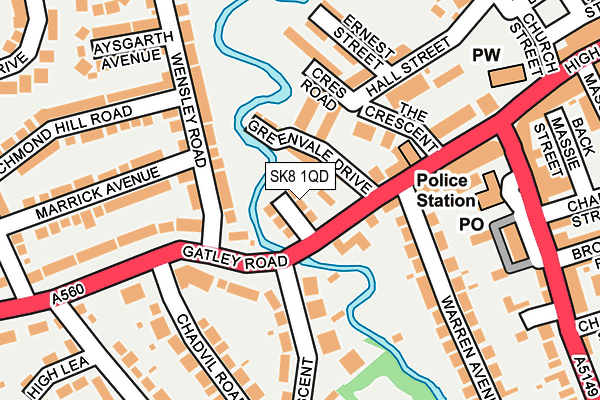 SK8 1QD map - OS OpenMap – Local (Ordnance Survey)