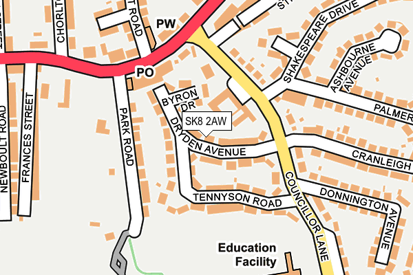 SK8 2AW map - OS OpenMap – Local (Ordnance Survey) SK8 2AW map - OS OpenMap – Local (Ordnance Survey)