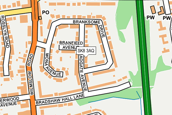 SK8 3AQ map - OS OpenMap – Local (Ordnance Survey) SK8 3AQ map - OS OpenMap – Local (Ordnance Survey)