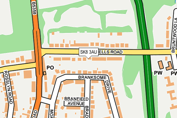 SK8 3AU map - OS OpenMap – Local (Ordnance Survey)