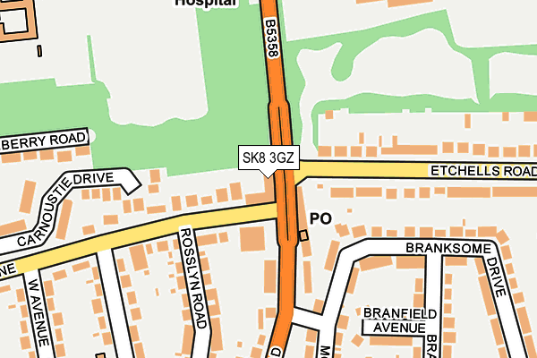 SK8 3GZ map - OS OpenMap – Local (Ordnance Survey)