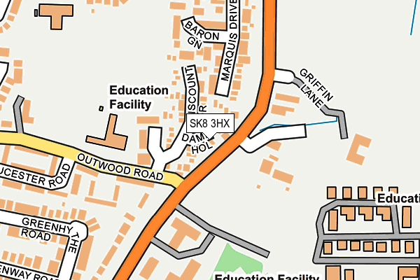 SK8 3HX map - OS OpenMap – Local (Ordnance Survey) SK8 3HX map - OS OpenMap – Local (Ordnance Survey)