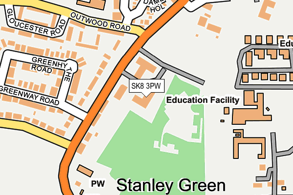 SK8 3PW map - OS OpenMap – Local (Ordnance Survey) SK8 3PW map - OS OpenMap – Local (Ordnance Survey)
