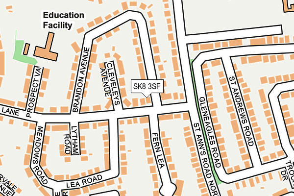 SK8 3SF map - OS OpenMap – Local (Ordnance Survey) SK8 3SF map - OS OpenMap – Local (Ordnance Survey)