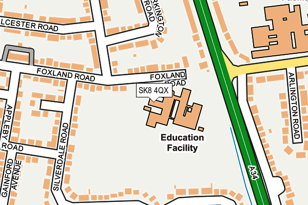 SK8 4QX map - OS OpenMap – Local (Ordnance Survey) SK8 4QX map - OS OpenMap – Local (Ordnance Survey)