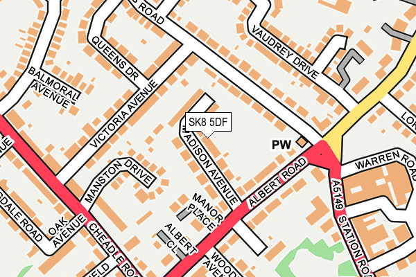 SK8 5DF map - OS OpenMap – Local (Ordnance Survey) SK8 5DF map - OS OpenMap – Local (Ordnance Survey)