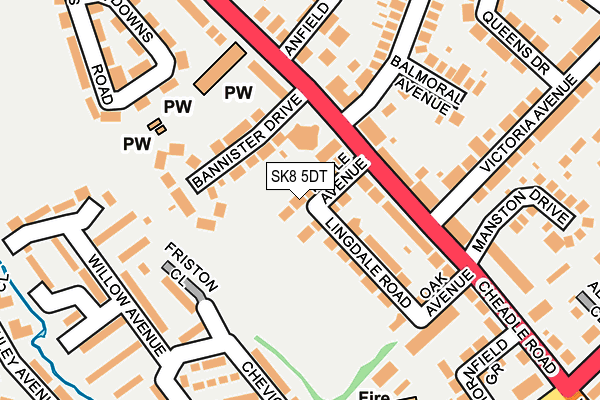 SK8 5DT map - OS OpenMap – Local (Ordnance Survey)